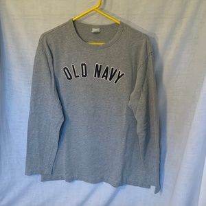 Old Navy Grey Long Sleeve Loose Fit Crew Neck Shirt (LG)